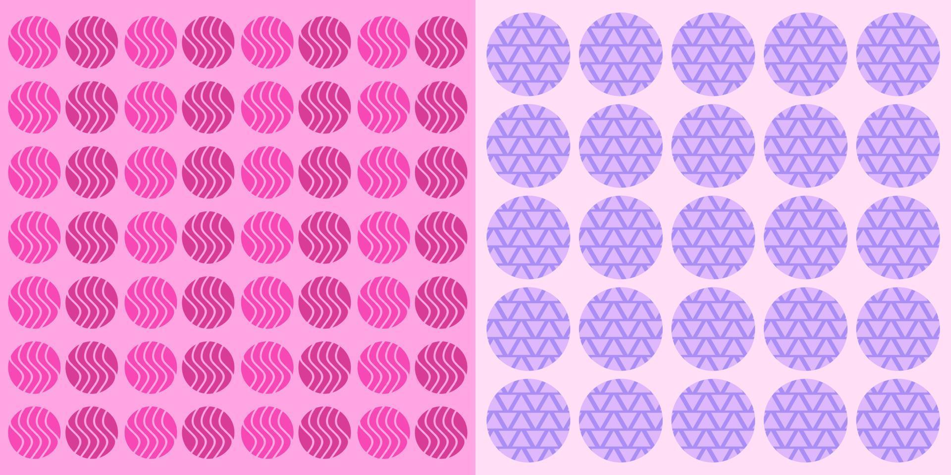 Set cute geometric seamless circle pattern vector