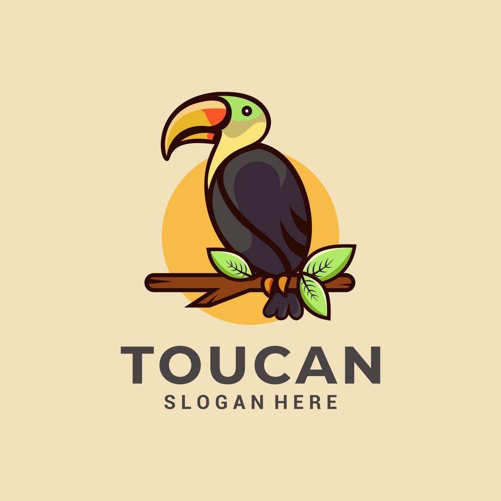 Colorful toucan vector logo illustration