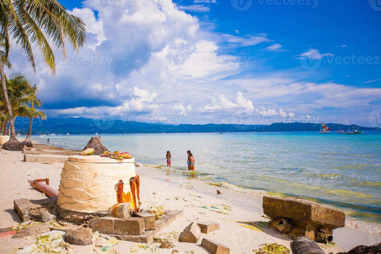 Filipino children in the sea photo