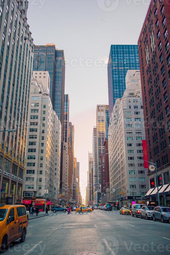 Beautiful street of New York City and America, January 01th, 2018 in Manhattan, New York City. photo