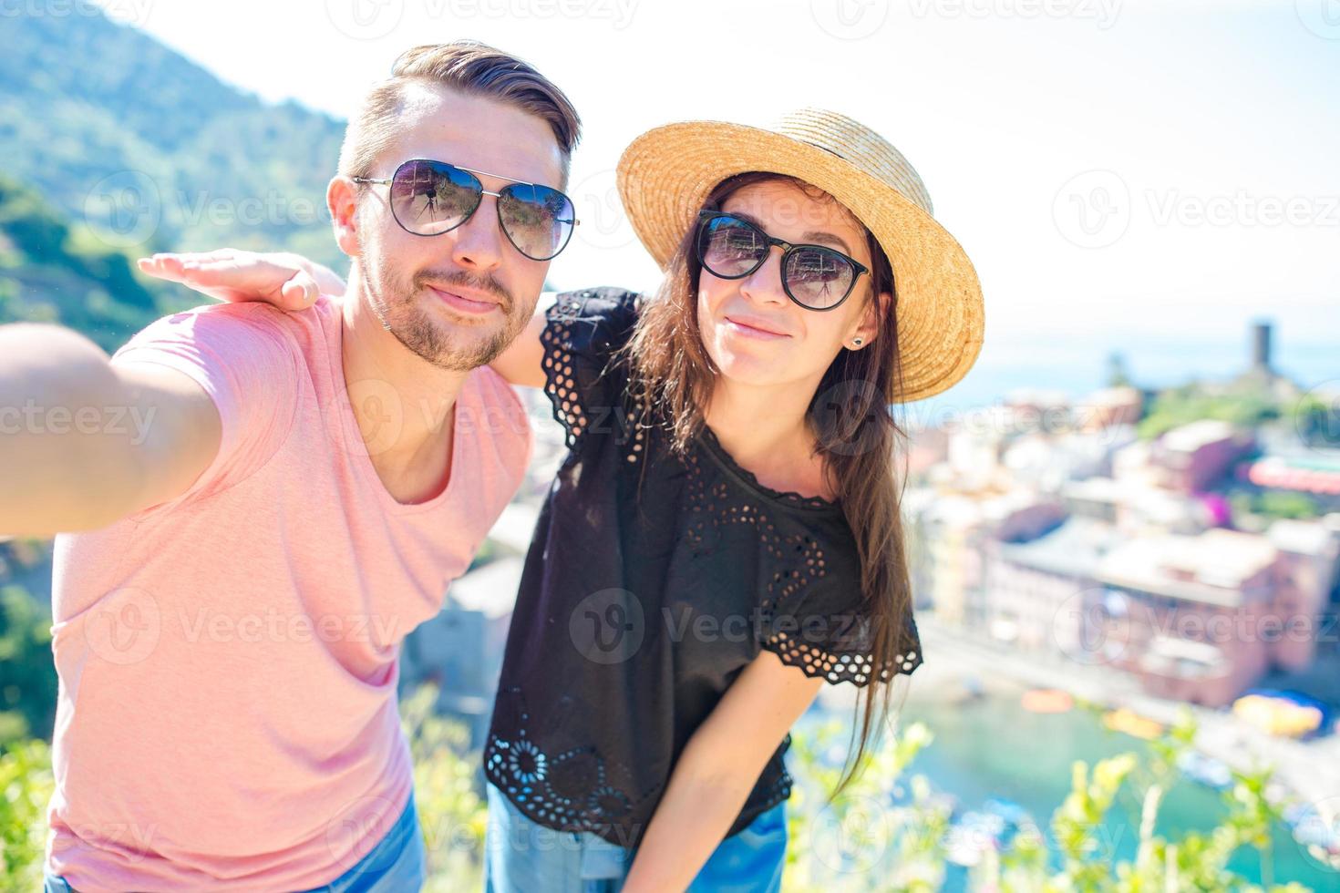 Young woman enjoying vacation on the beach in Europe photo