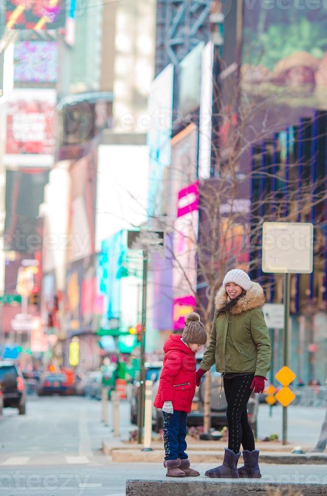 Happy mother and little girl on Manhattan, New York City, New York, USA. photo