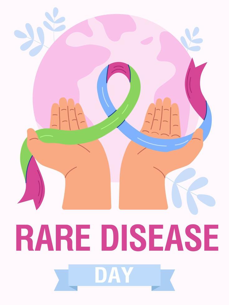 Rare disease day illustration for poster or banner. vector