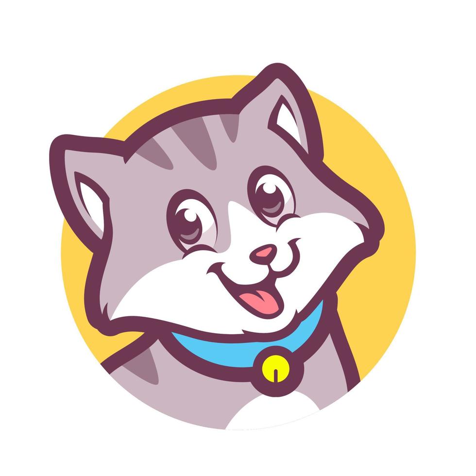 diseño de mascota de vector de dibujos animados de gato