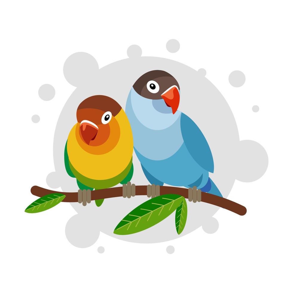 Love bird cartoon character illustration vector