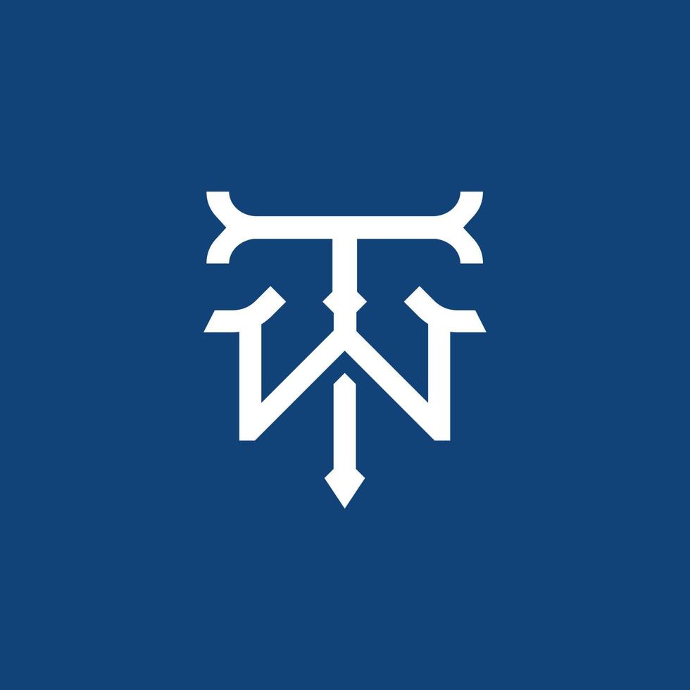 T W WT TW logo , classic initial concept logo design vector in intertwined and intersect letter design