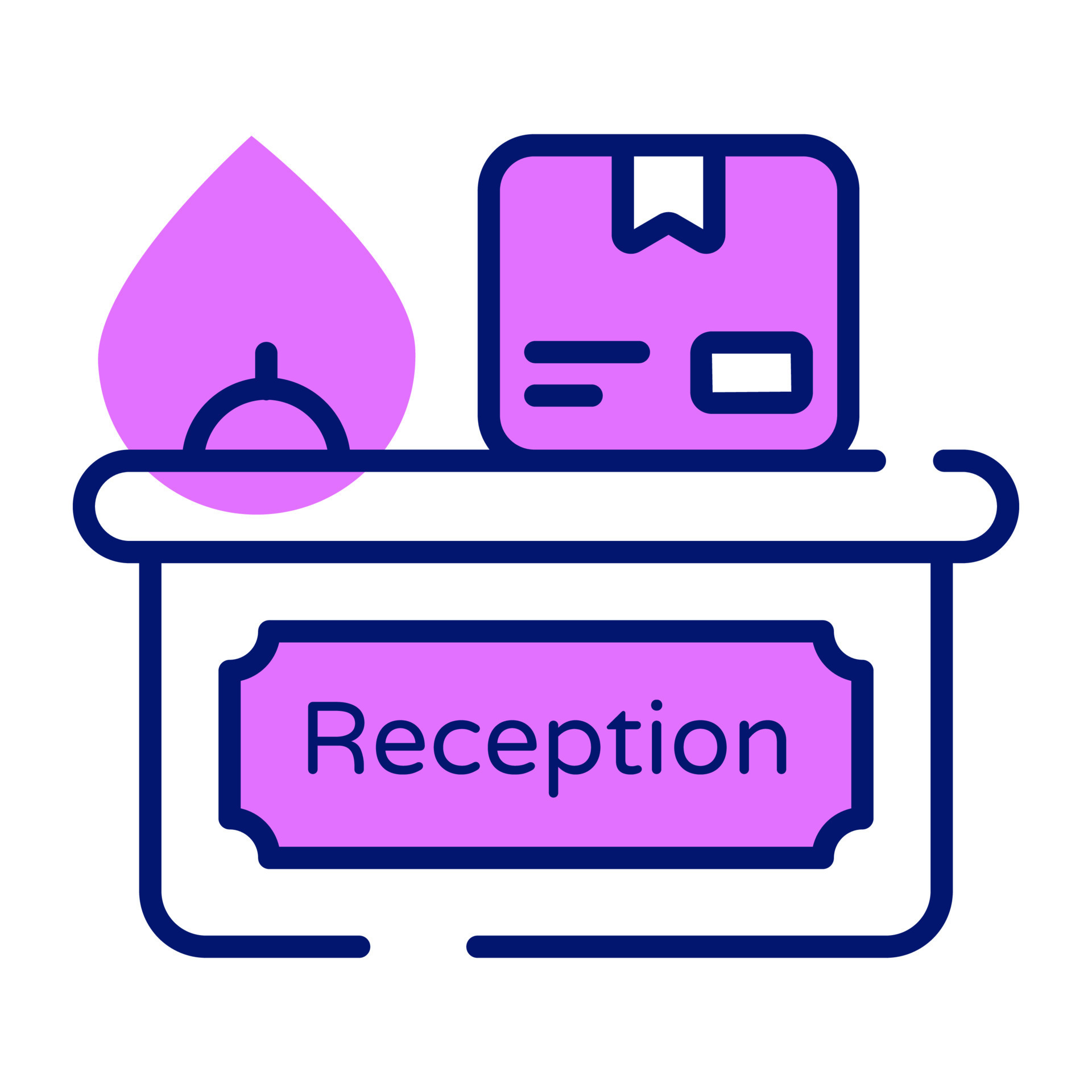 Parcel box on a reception desk, delivery service vector 17708806 Vector