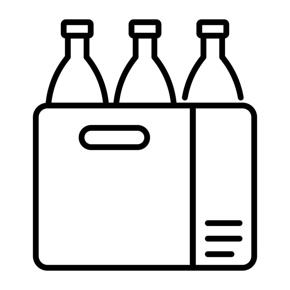 An amazing vector icon of bottle crate in editable style