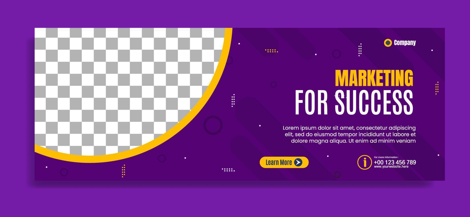 Modern banner template design for business webinar, marketing webinar, online class program, etc vector