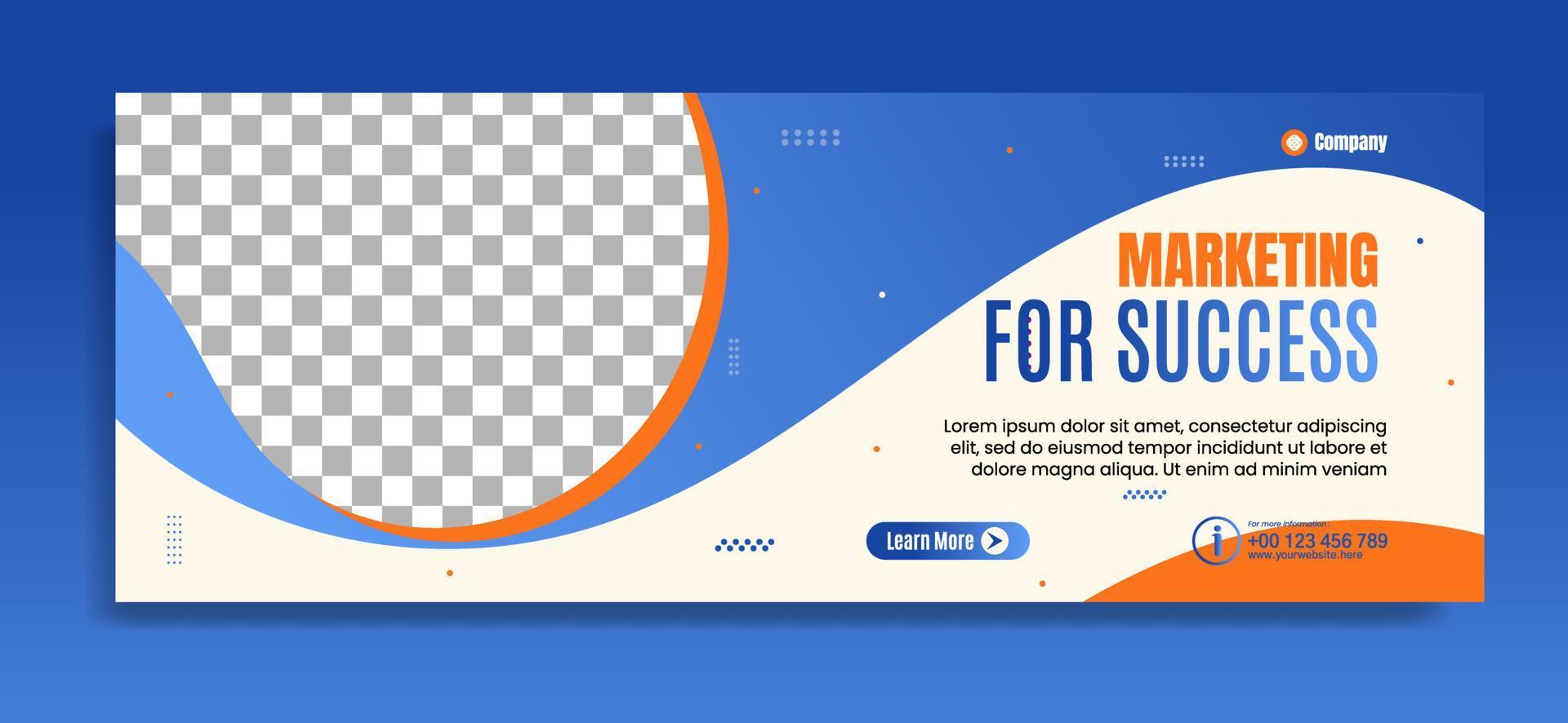 Modern banner template design for business webinar, marketing webinar, online class program, etc vector