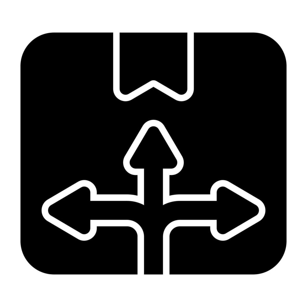 Package with intersection arrow concept of delivery route vector
