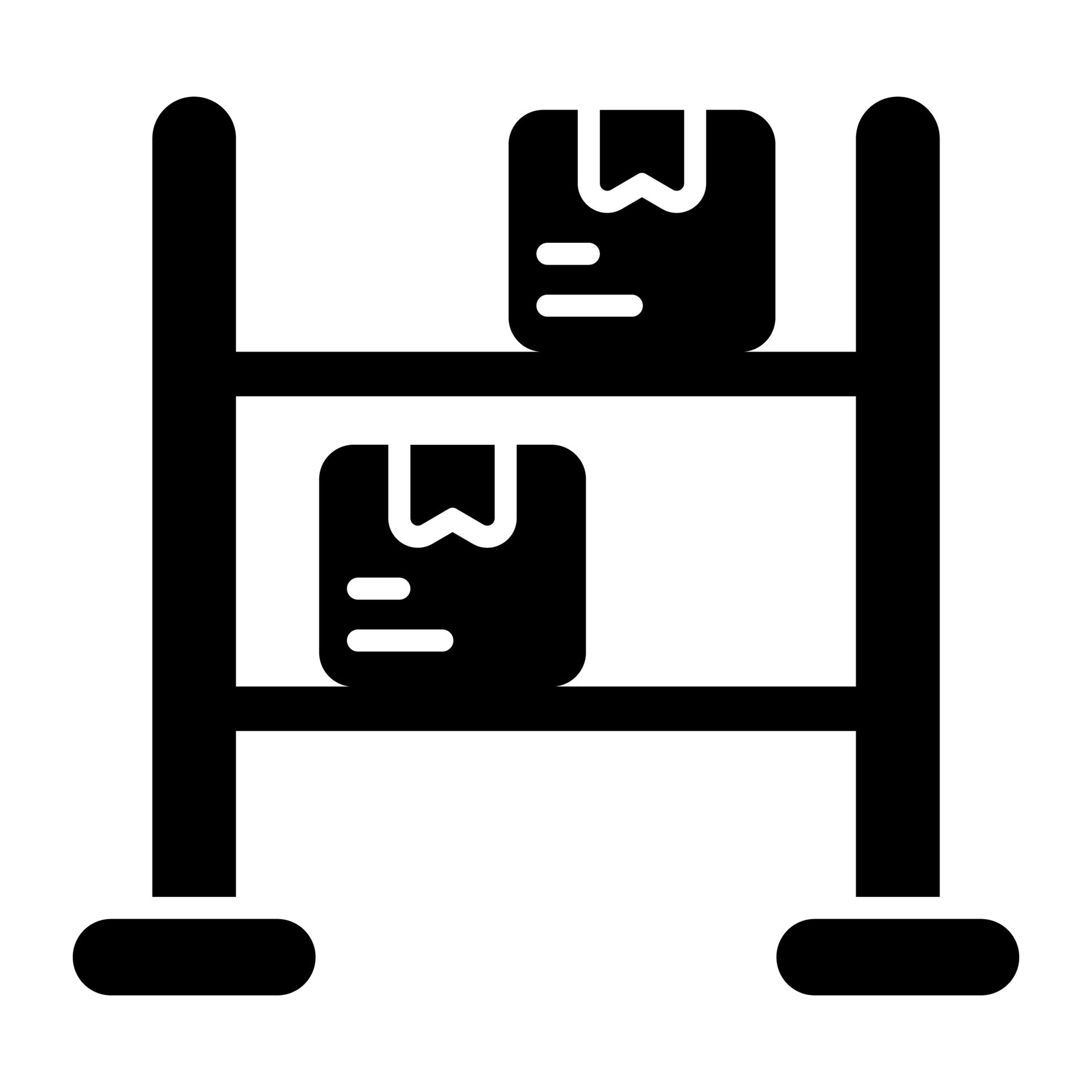 Parcel box on racks, vector design of inventory in modern style