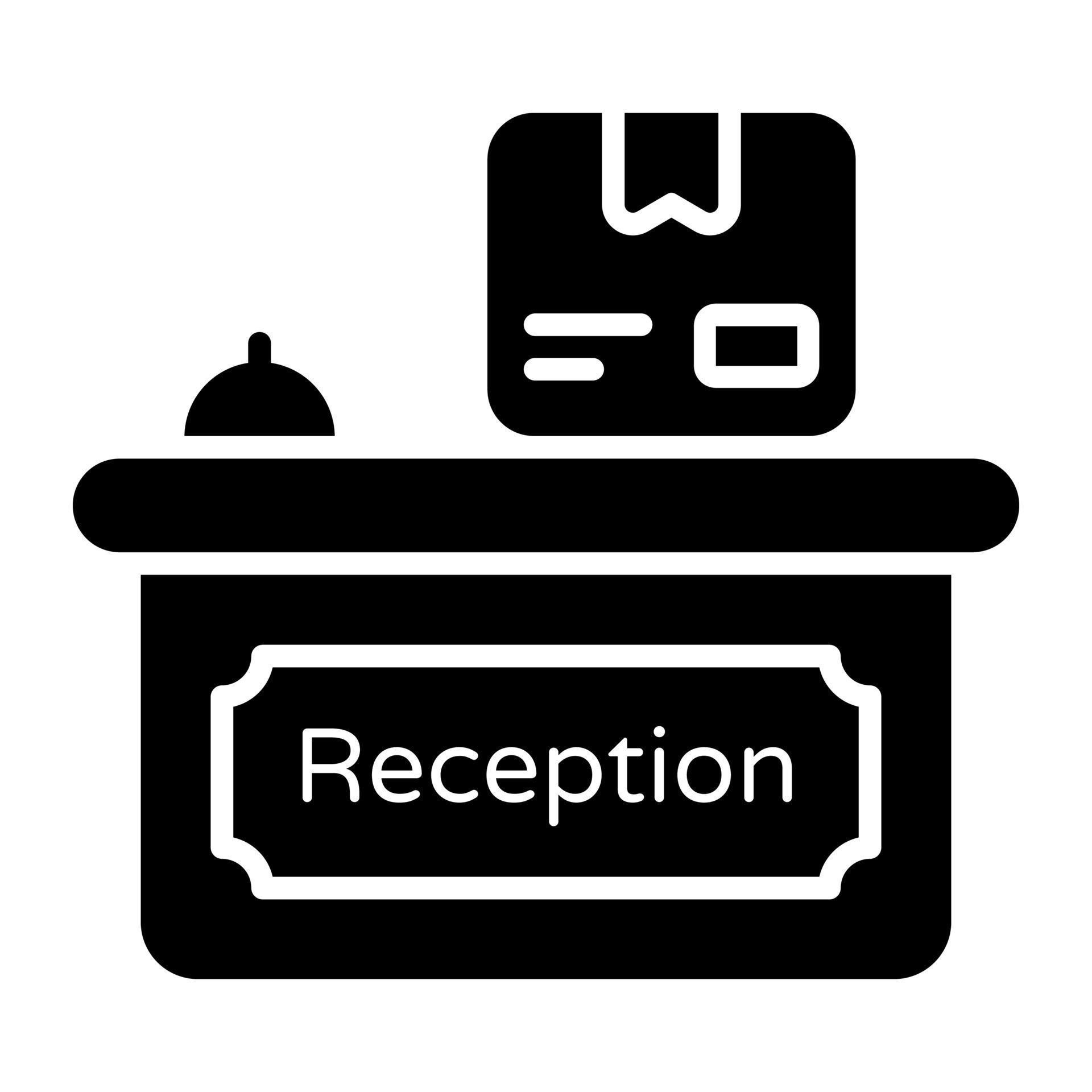 Parcel box on a reception desk, delivery service vector 17709155 Vector