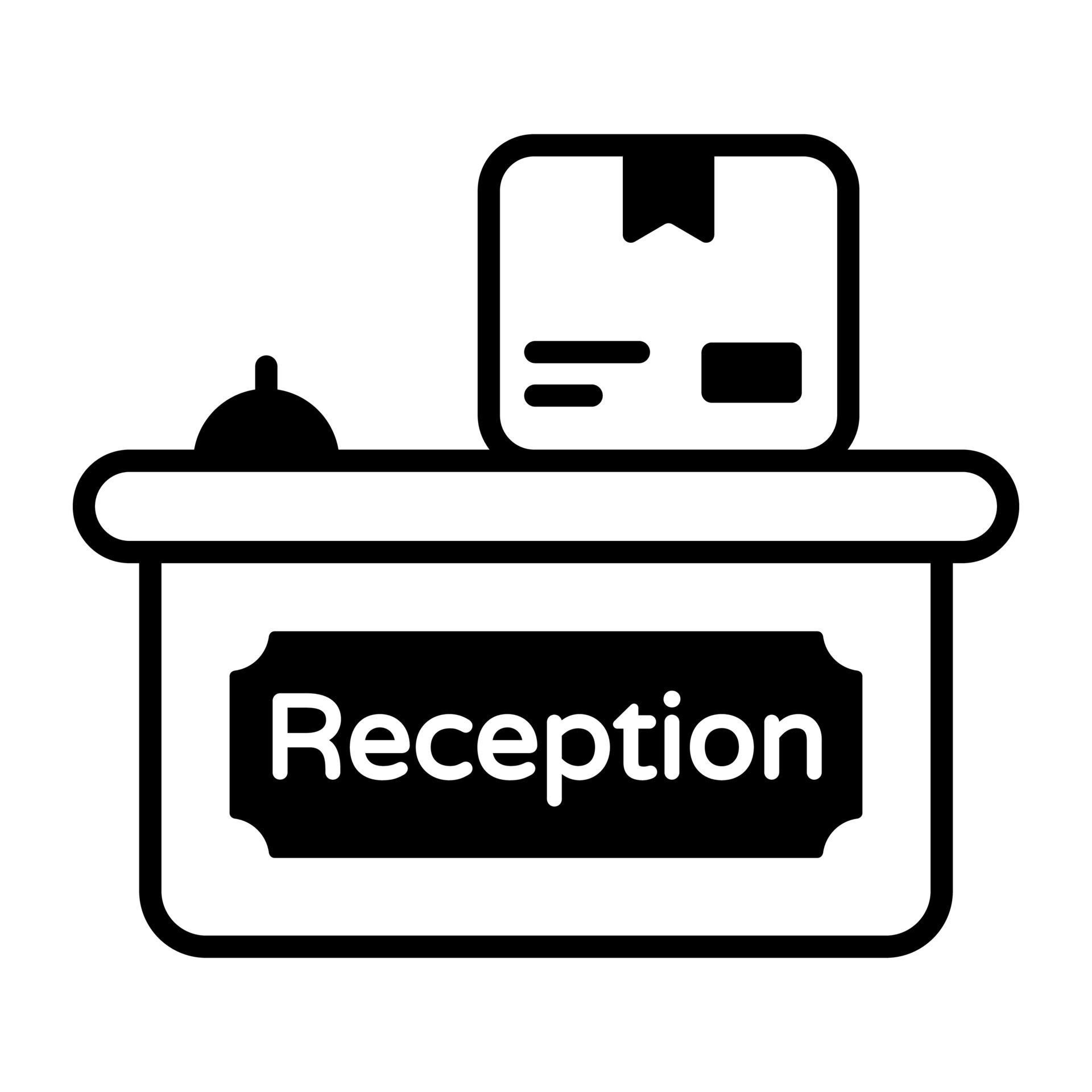 Parcel box on a reception desk, delivery service vector 17709205 Vector