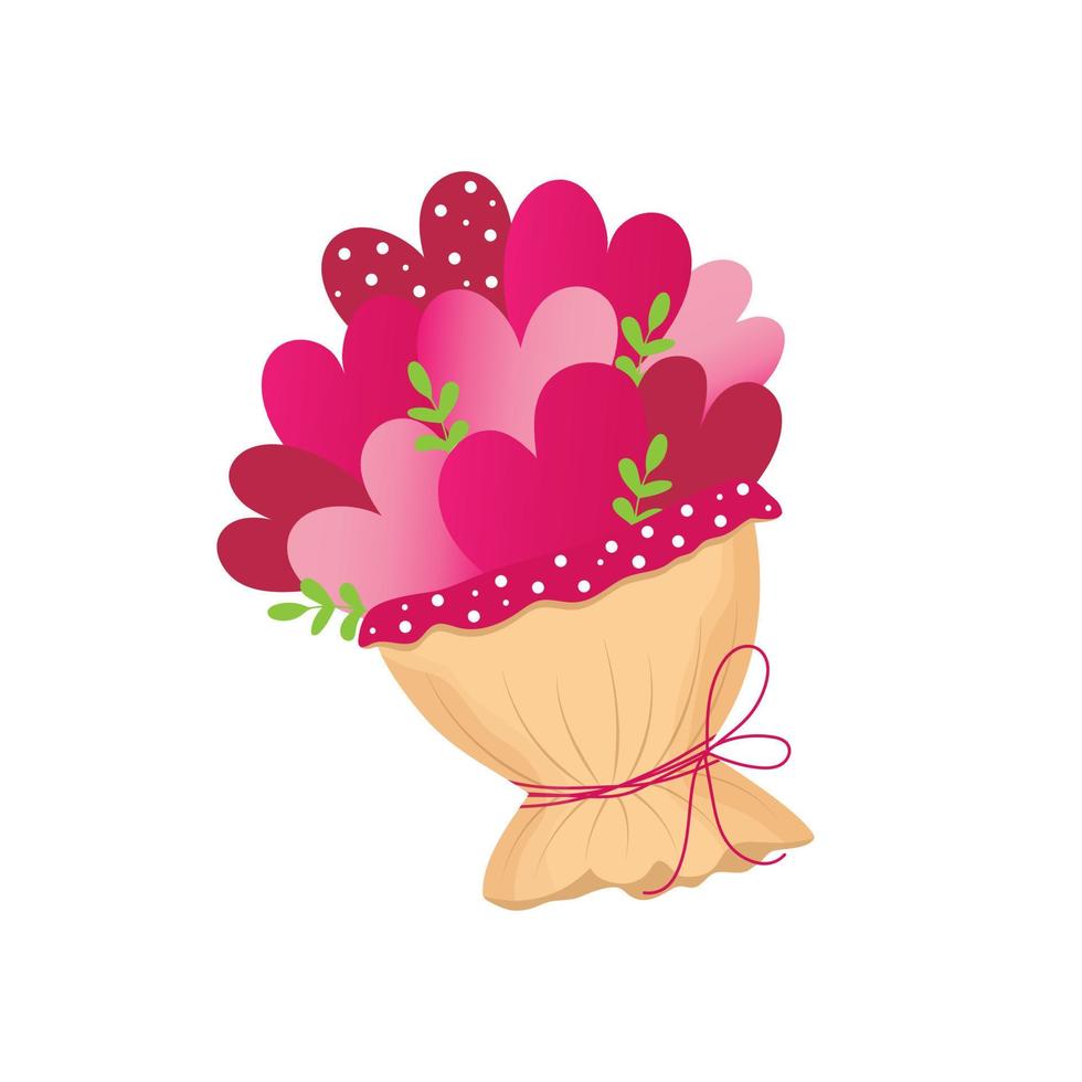 ramo de corazones sobre fondo blanco. diseño para el día de san valentín, día de la mujer, día de la madre, cumpleaños. vector