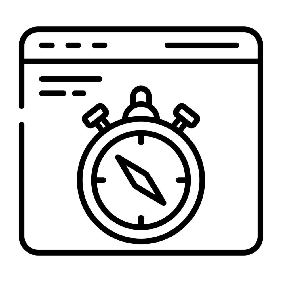 Web page with timer vector icon in editable style