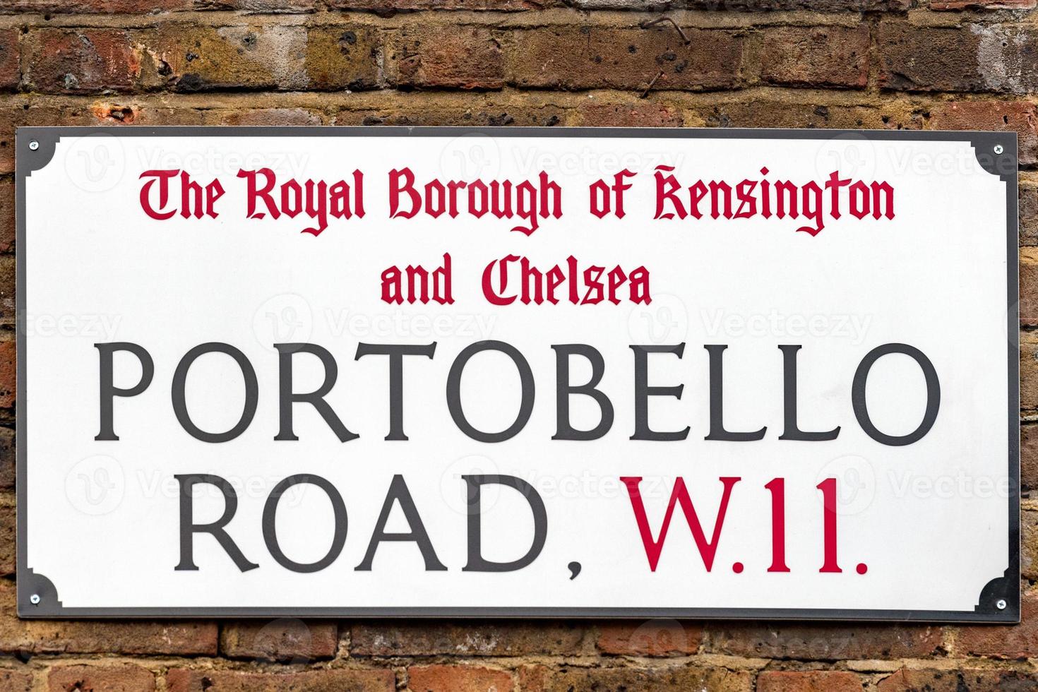 portobello road london street sign detail photo