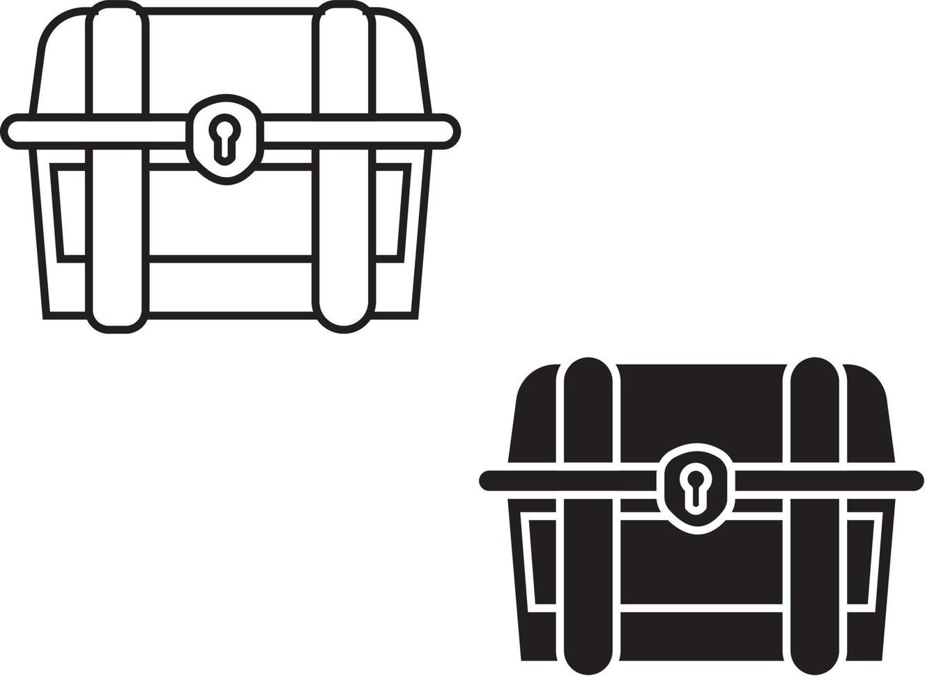 Box with Solid Fill and the Outline Version vector