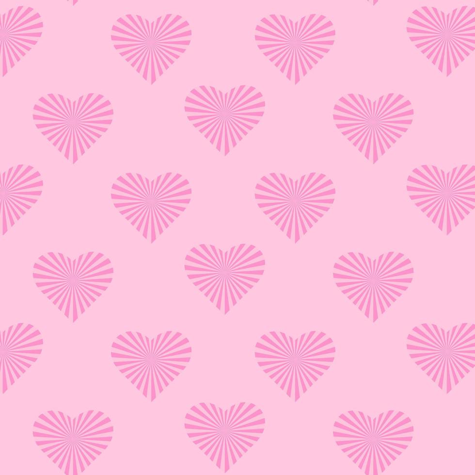 rayos de remolino de corazón de caramelo rosa sobre fondo rosa transparente. concepto de amor. feliz día de san valentín, vacaciones del día de la mujer, invitación de citas, diseño de tarjetas de felicitación de boda o matrimonio. vector romantico