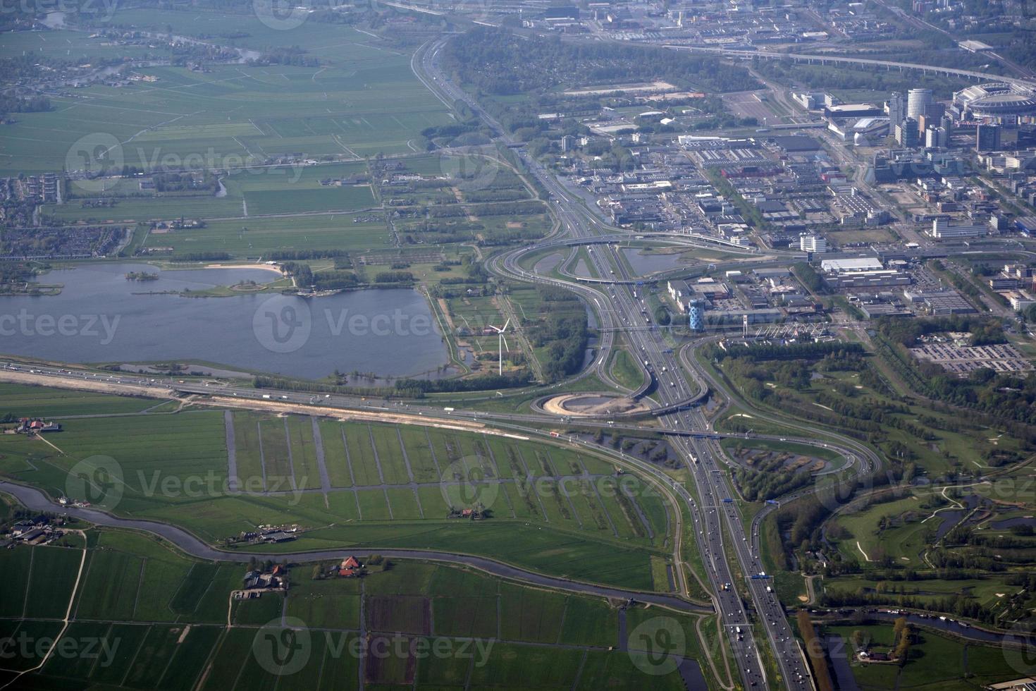 holland farmed fields aerial view photo