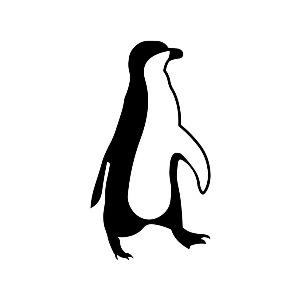 Penguin animal silhouettes vector template