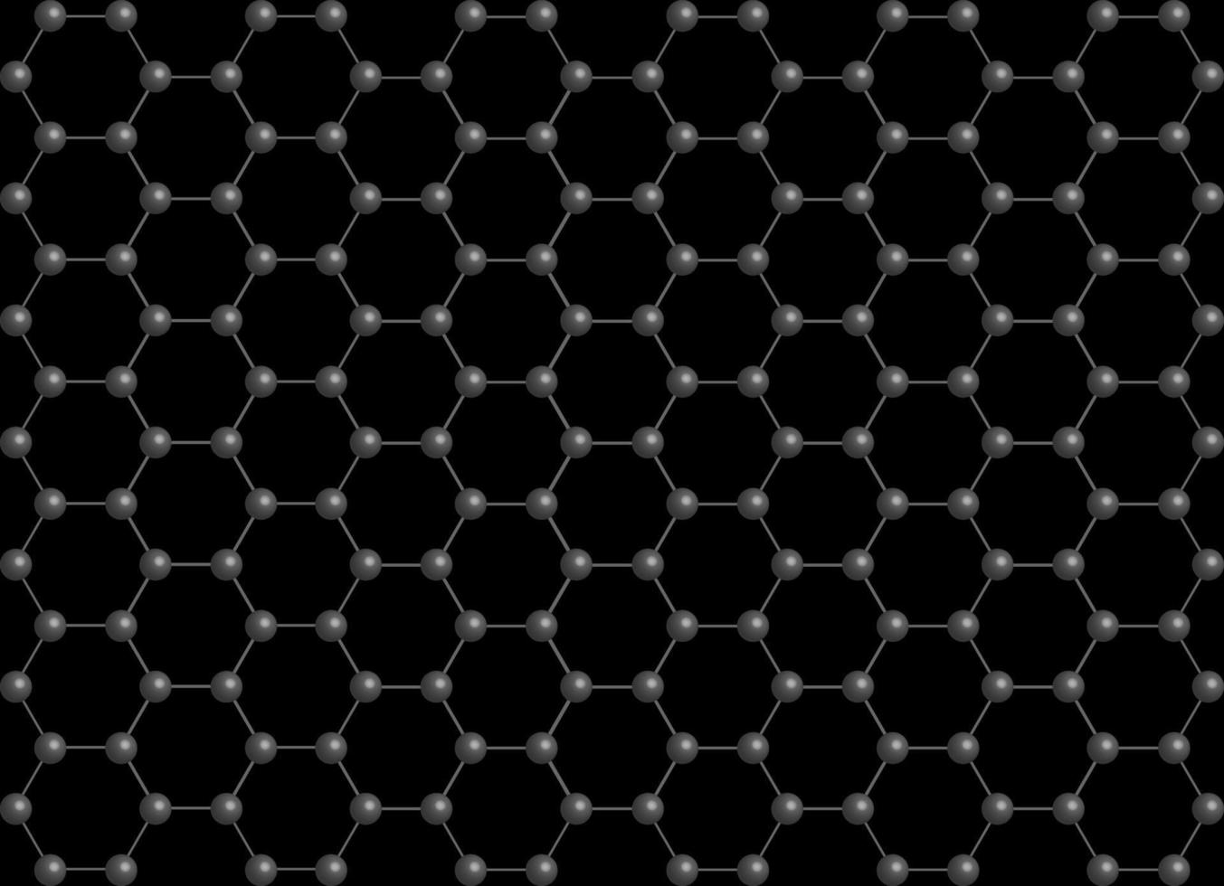 Seamless circles and hexagons mesh in gray tones on a black background. vector