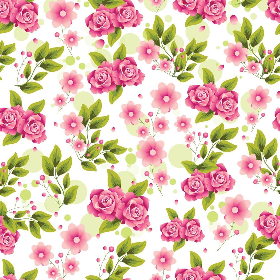 Classic rose wallpaper vintage flower pattern background vector