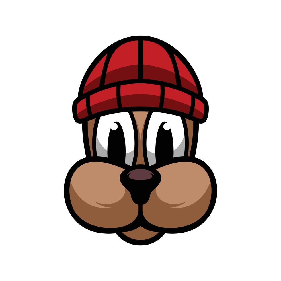 nuevo diseño de mascota de gorro de perro vector