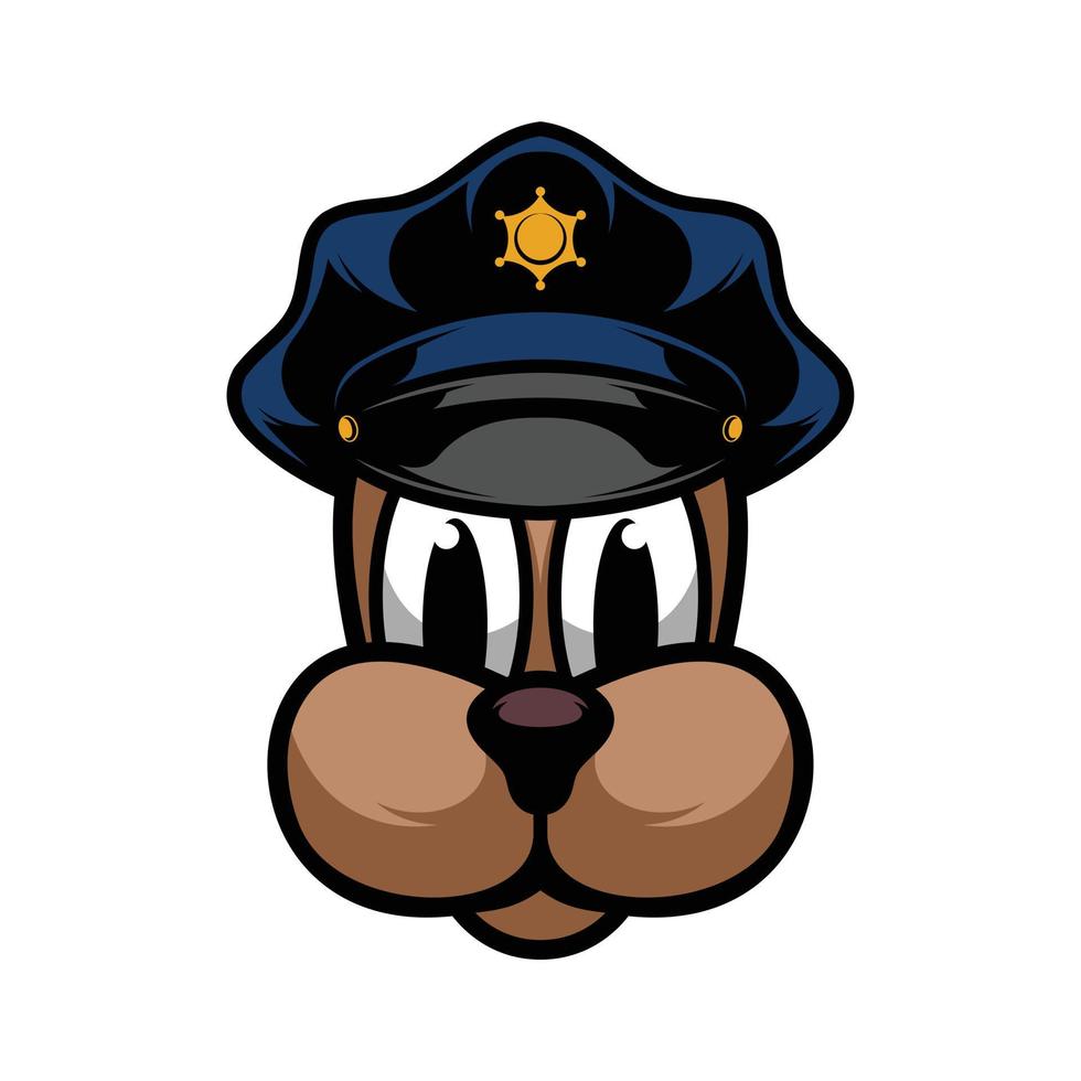 nuevo diseño de mascota de perro policía vector