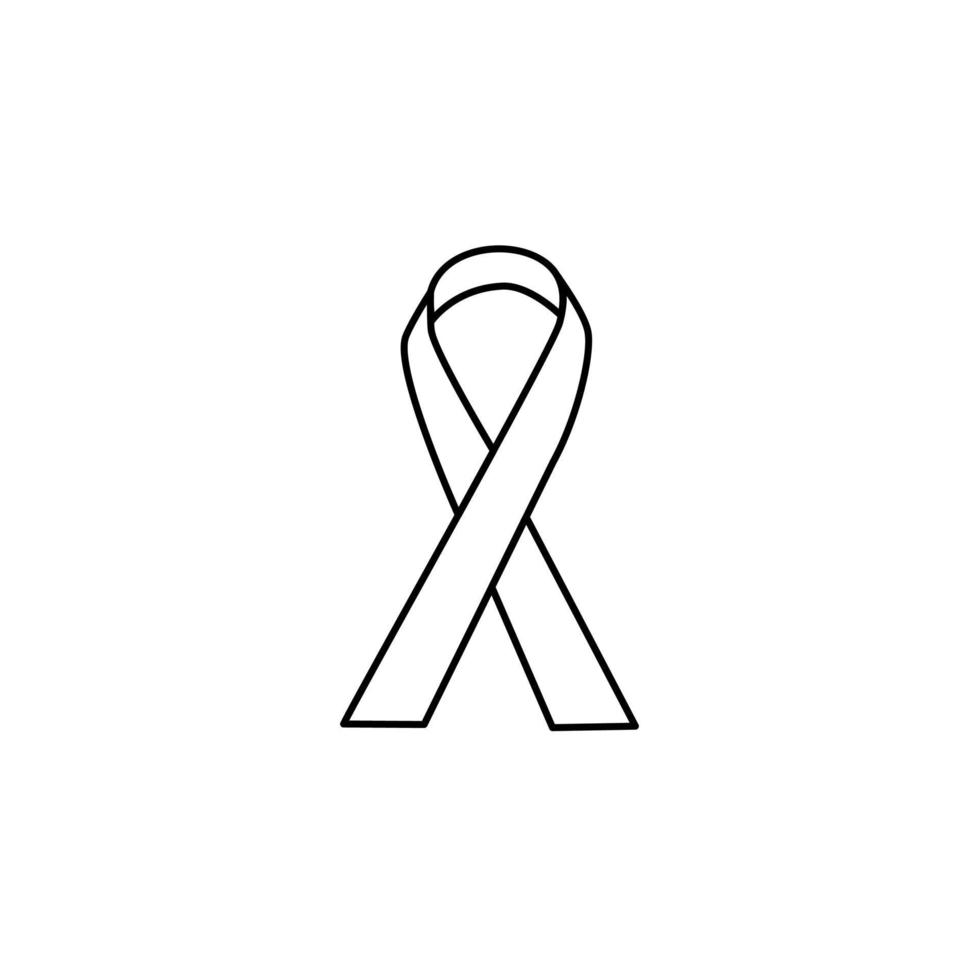 cancer ribbon line art vector