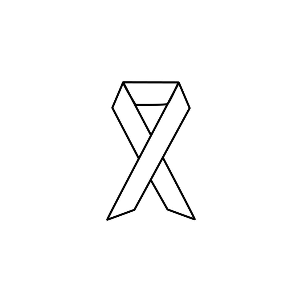 cancer ribbon line art vector