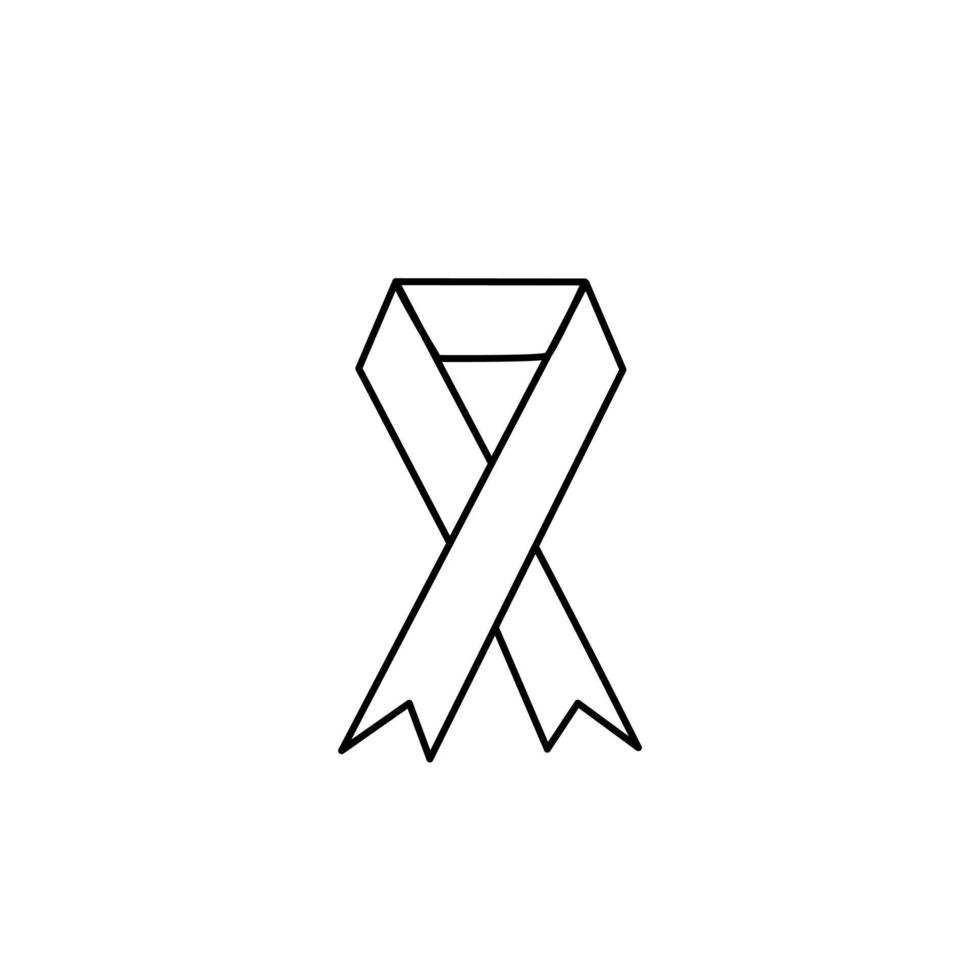 cancer ribbon line art vector