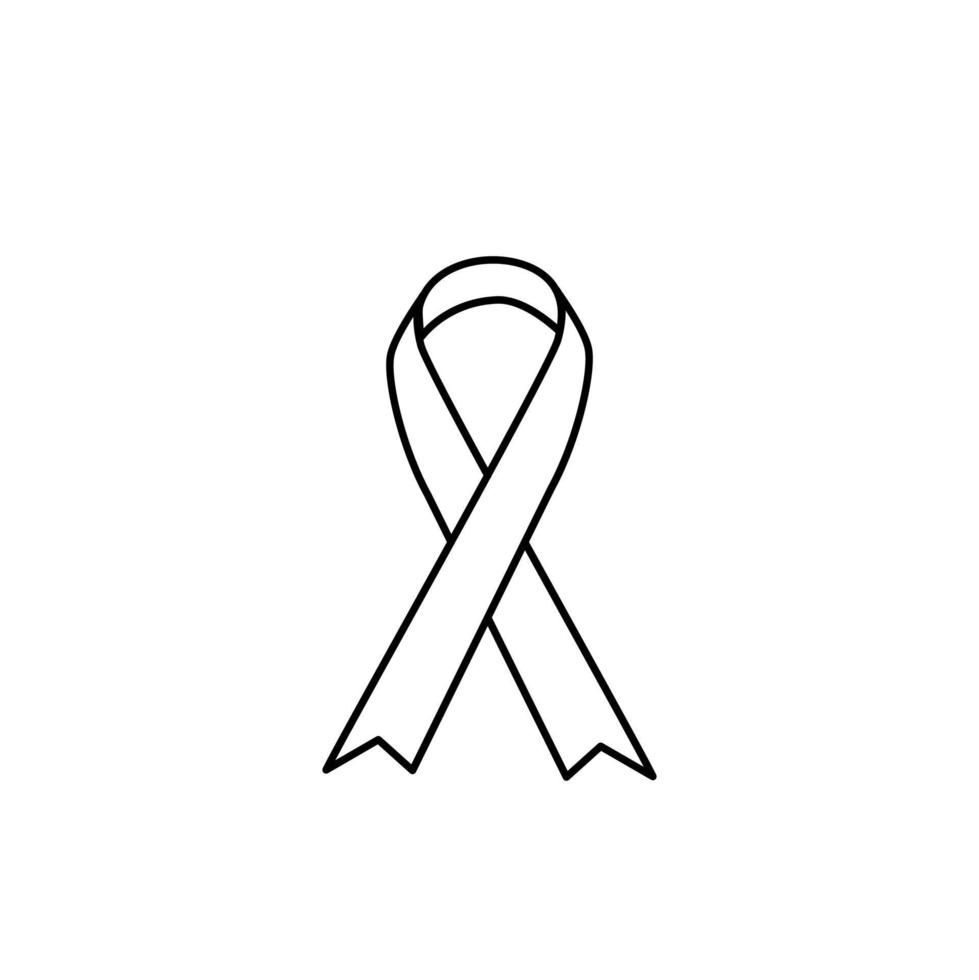 cancer ribbon line art vector