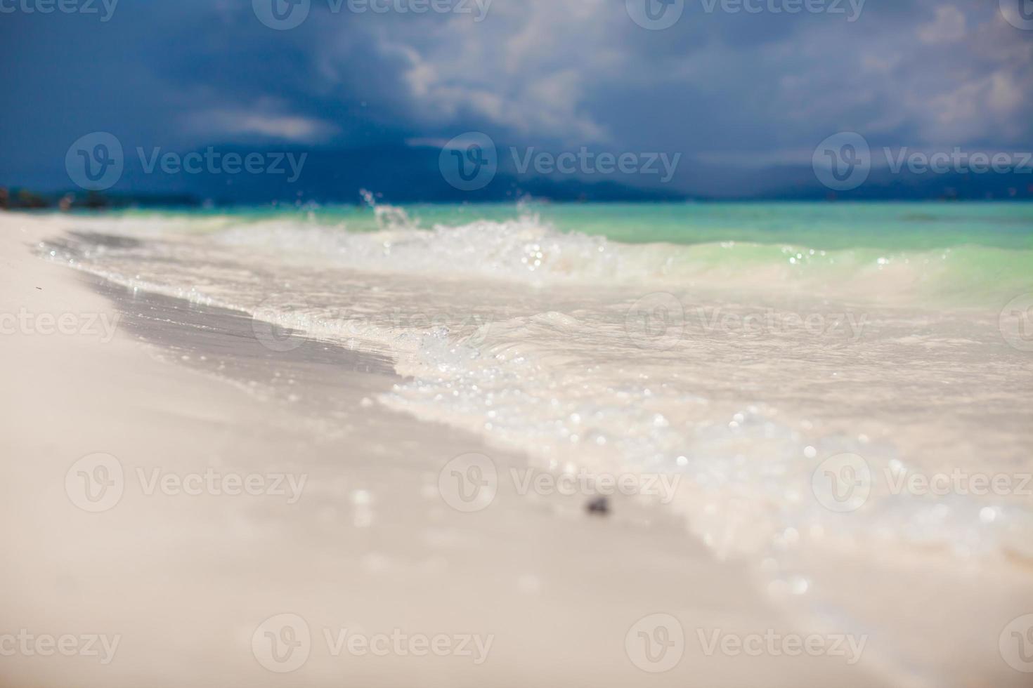 Perfect tropical beach with turquoise water and white sand beaches in Boracay, Philippines photo