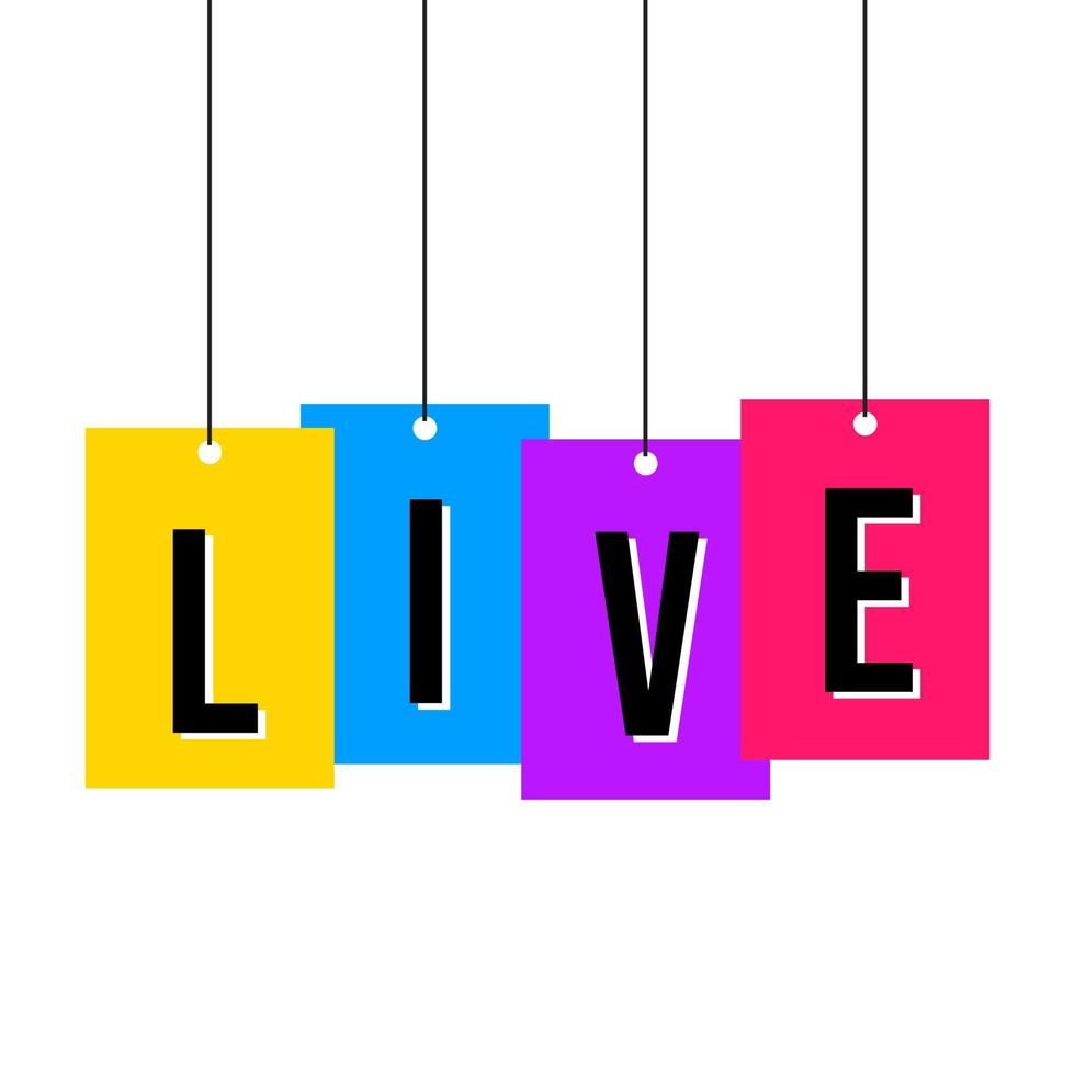 Live shopping offer event tag icon label sign design vector