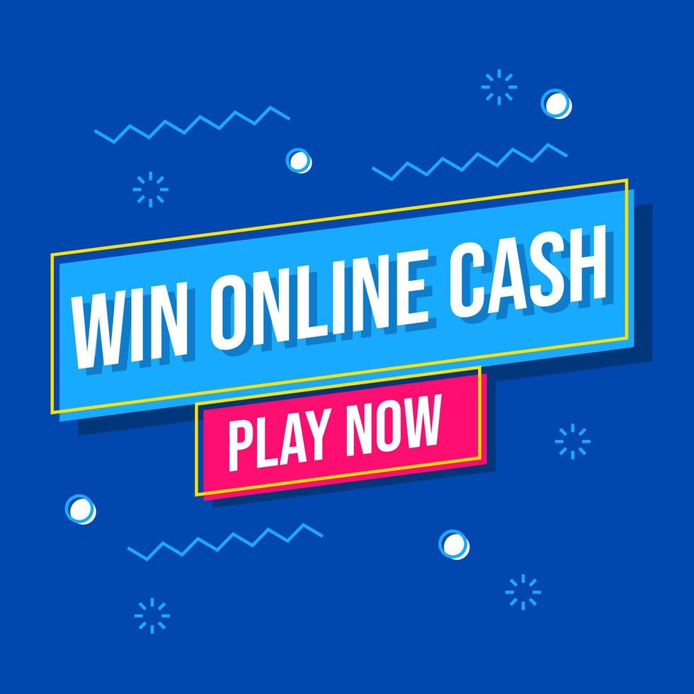 Win online cash games banner template design vector