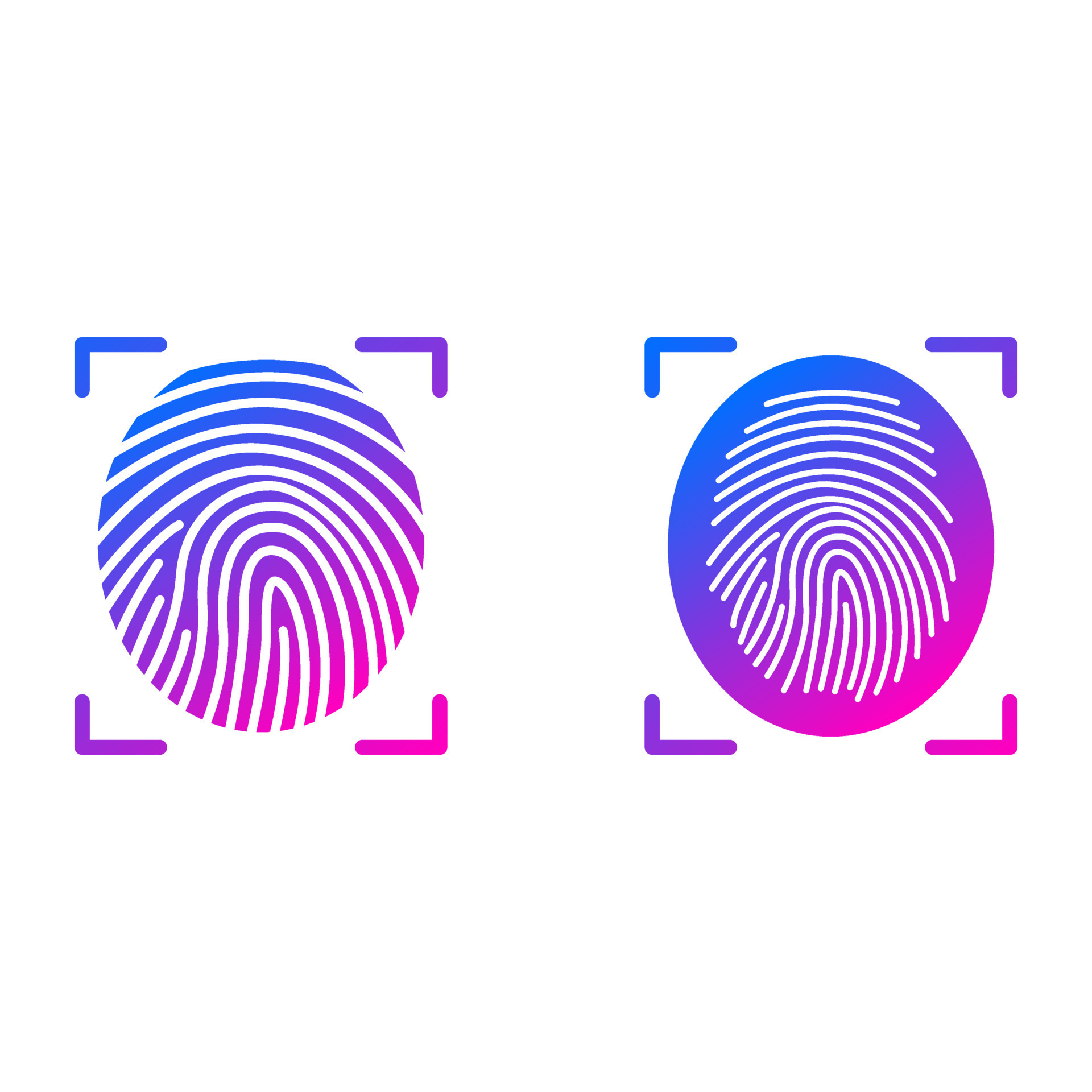 Fingerprint lock secure security icon label sign symbol design vector