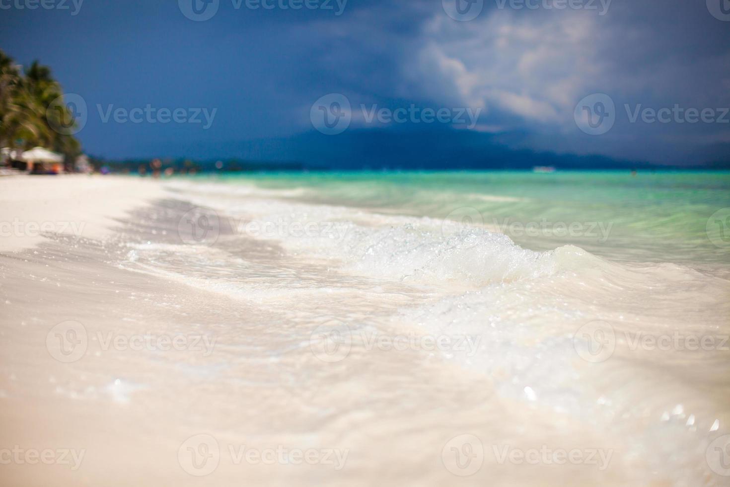 Perfect tropical beach with turquoise water and white sand beaches in Boracay, Philippines photo