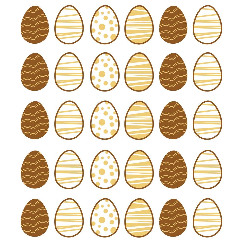 telón de fondo hecho de huevos de chocolate vector