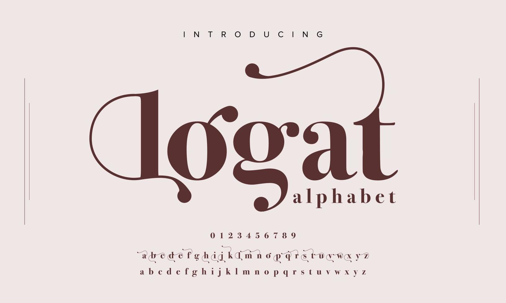 tipografía logat serif de lujo. fuente de tipografía elegante abstracta vector