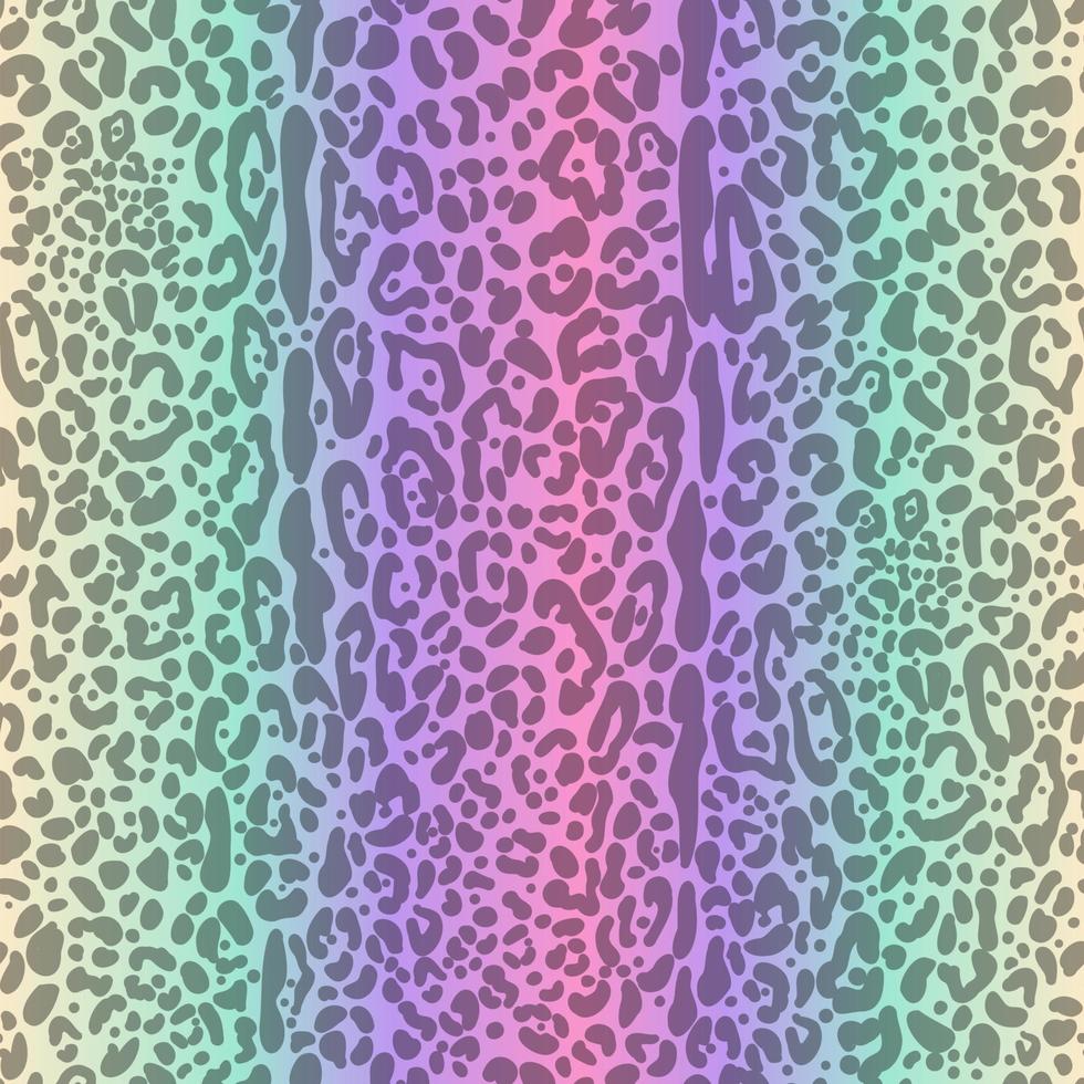 patrón sin costuras de guepardo arco iris. estampado de neón de leopardo. vector de fondo de piel manchada de animal