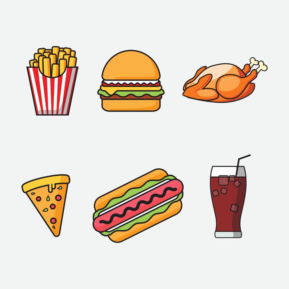 logotipo de comida rápida de dibujos animados vector