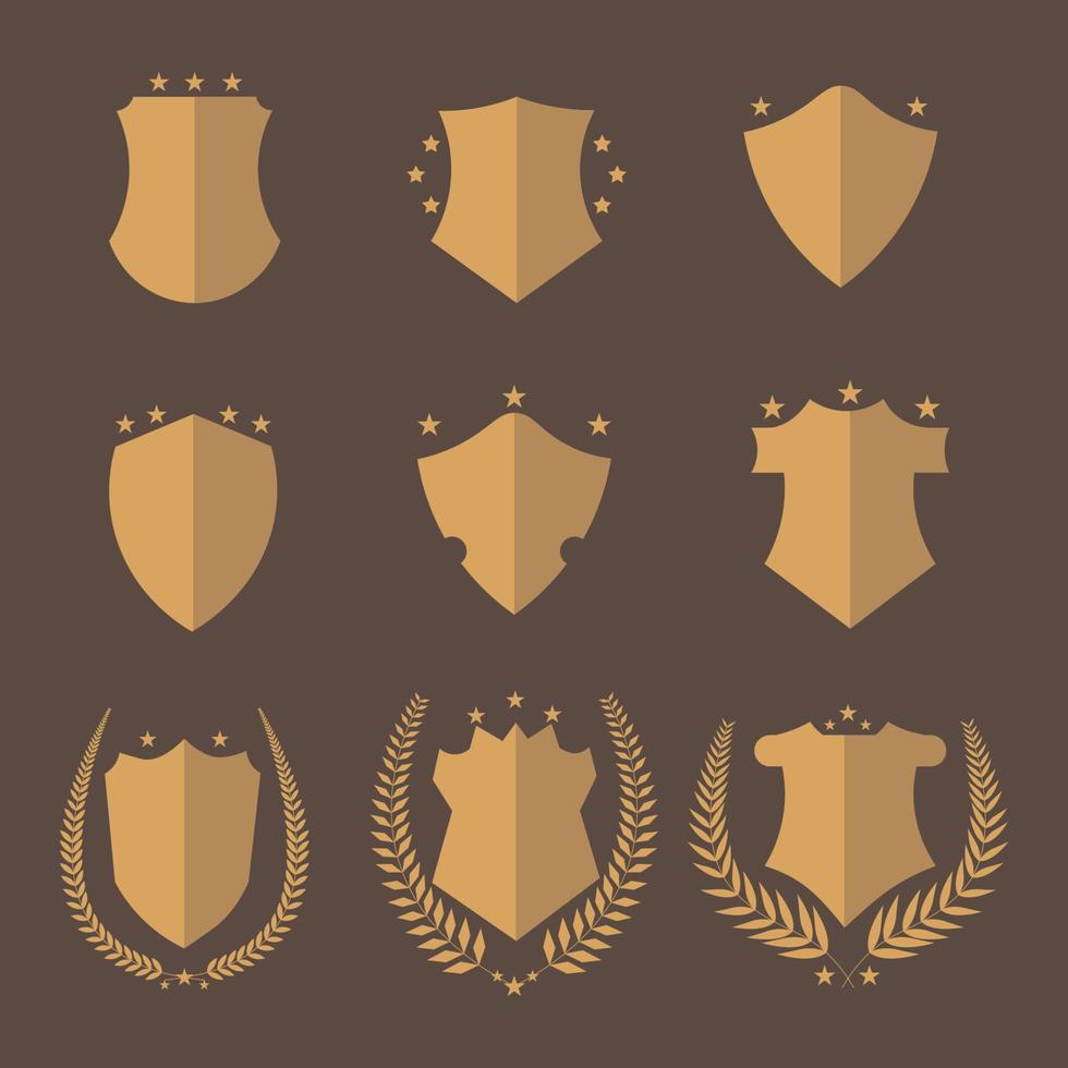 shield vintage set Logo elements vector