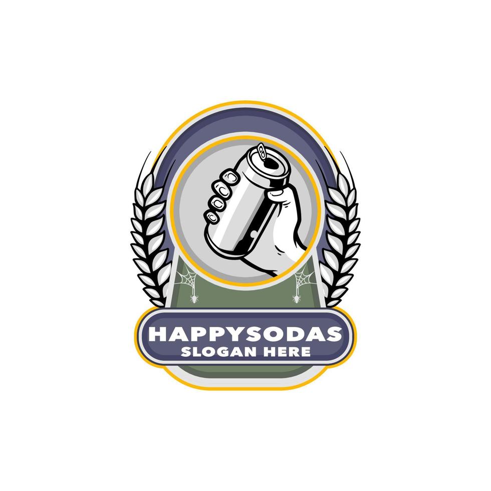 Happy sodas badge vector