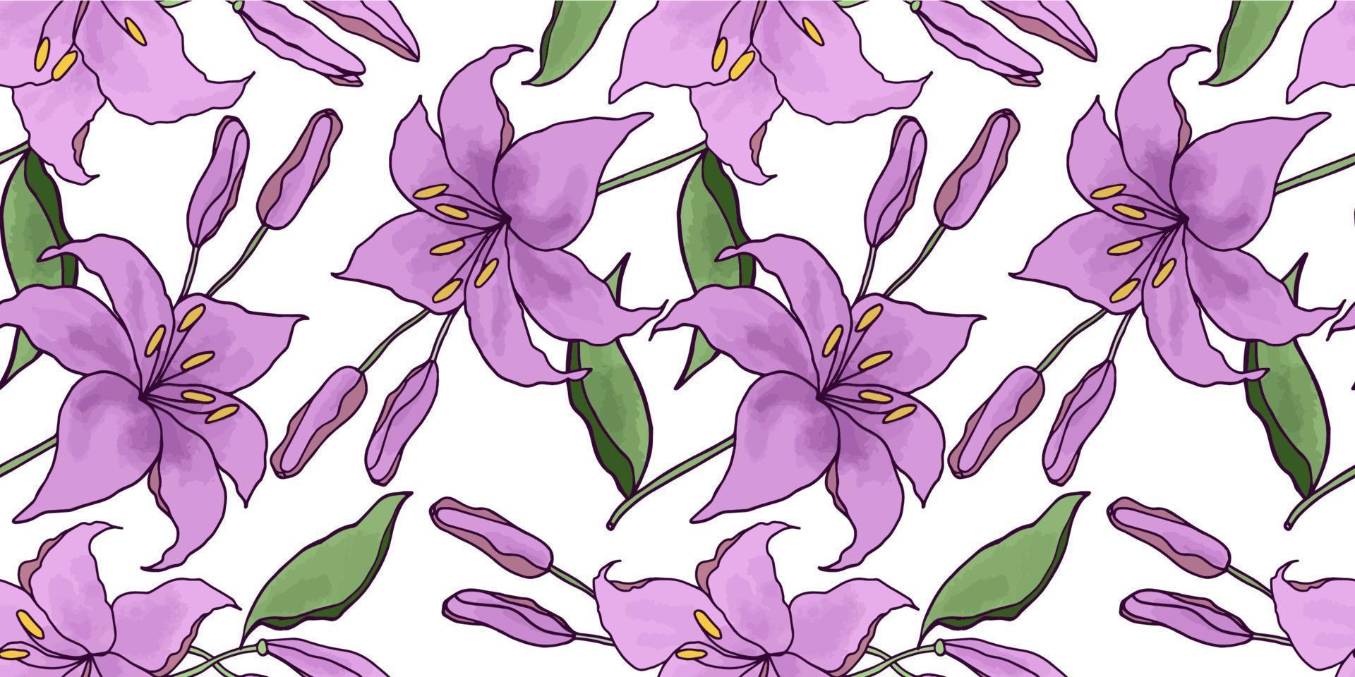Lilly hand drawn flower vector
