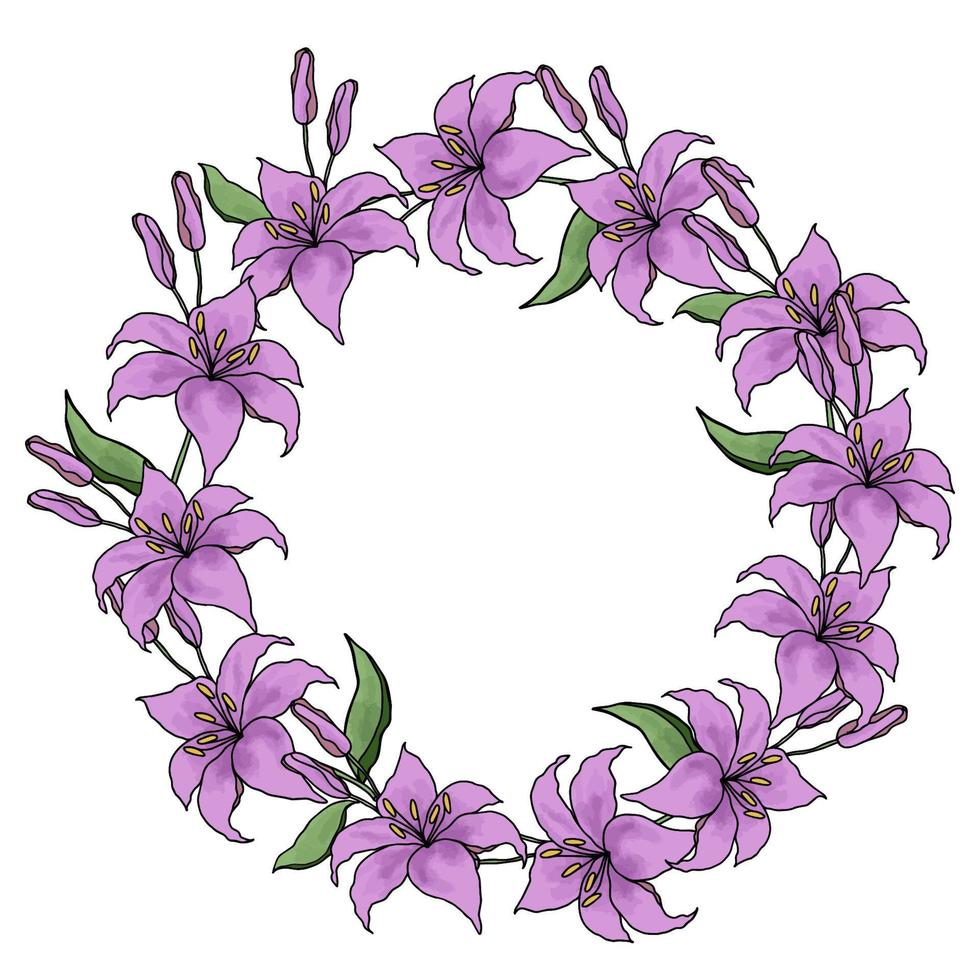 Lilly hand drawn flower vector