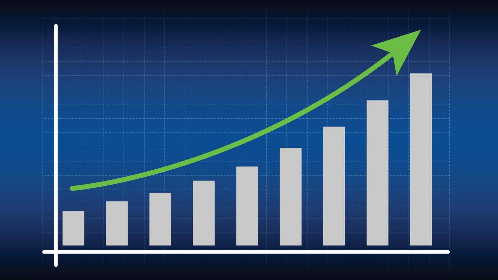 gráfico de retorno de la inversión, crecimiento empresarial, concepto de inversión. vector