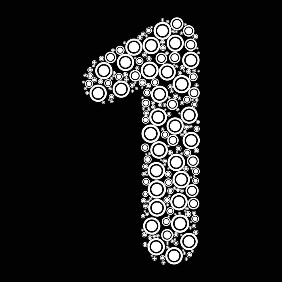 Number 1 design with round geometric shapes 17710905 Vector Art at Vecteezy
