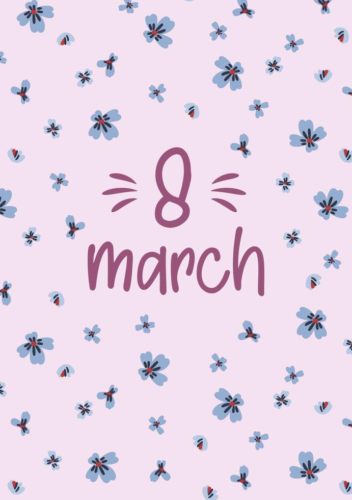 Vector template with beautiful flowers. Design concept for International Women s Day and other use