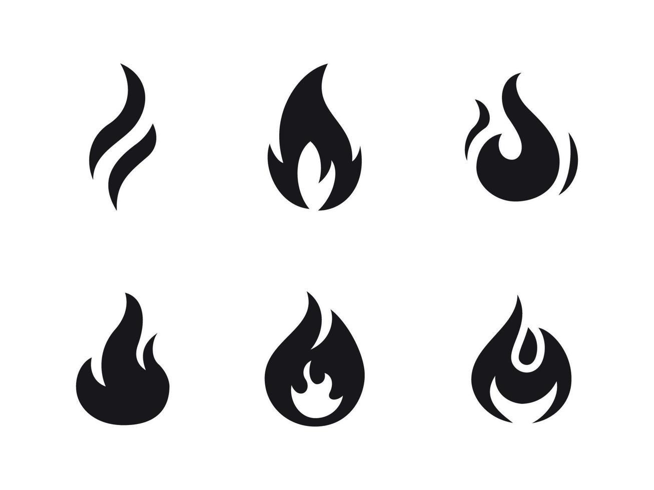 Fire flames icons vector
